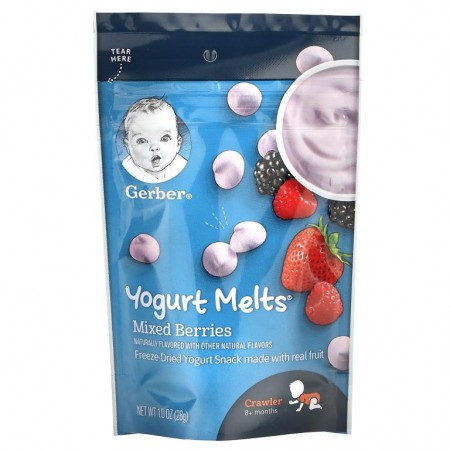 Gerber, Graduates, Yogurt Melts, 8개월 이상, 혼합 베리, 28g(1.0oz)