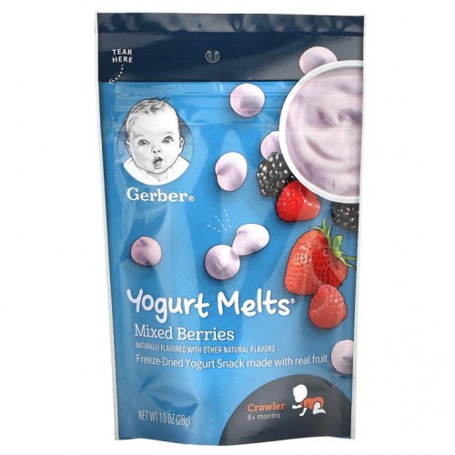 Gerber, Graduates, Yogurt Melts, 8개월 이상, 혼합 베리, 28g(1.0oz)