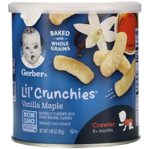 Gerber, Lil' Crunchies, 8개월 이상, 바닐라 메이플, 42g(1.48oz)