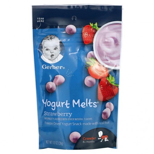Gerber, Yogurt Melts, 8개월 이상, 딸기, 28g(1.0oz)