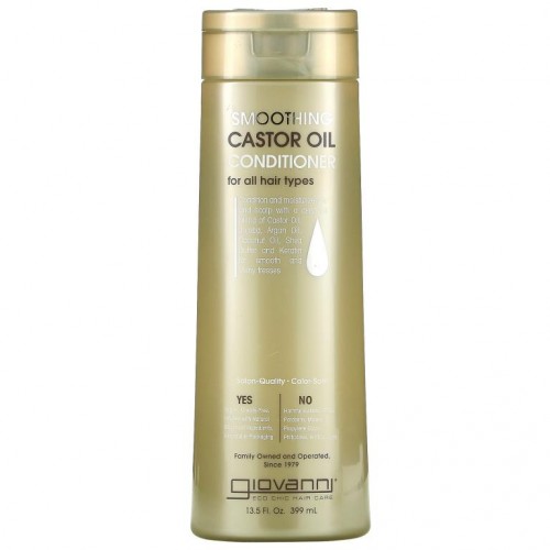 Giovanni, 스무딩 캐스터 오일 컨디셔너, 모든 모발용, 399ml(13.5fl oz)