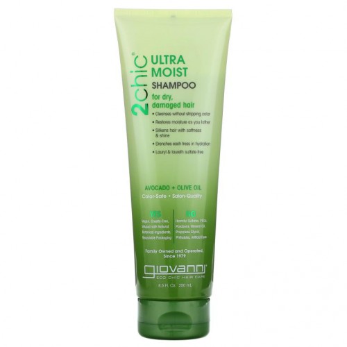 Giovanni, 2chic, 울트라-모이스트 샴푸, 건성 및 손상 모발용, 아보카도 + 올리브오일, 250ml(8.5fl oz)