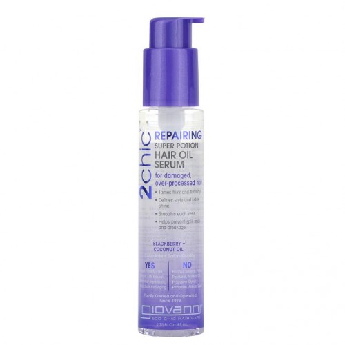 Giovanni, 2chic, 리페어링 슈퍼 포션 헤어 오일 세럼, 블랙베리 + 코코넛오일, 81ml(2.75fl oz)