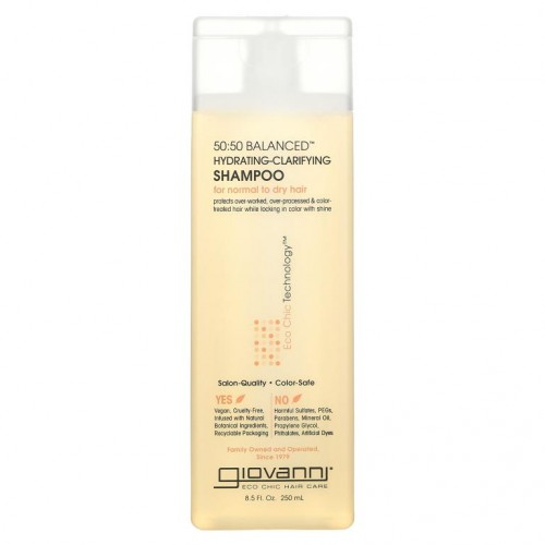 Giovanni, 50:50 Balanced, 하이드레이팅-클래리파잉 샴푸, 중성 및 건성 모발용, 250ml(8.5fl oz)