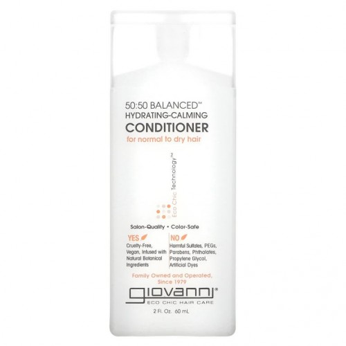Giovanni, 50:50 Balanced, 하이드레이팅-카밍 컨디셔너, 중성 및 건성 모발용, 60ml(2fl oz)