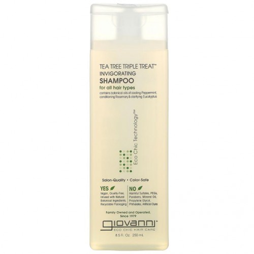 Giovanni, Tea Tree Triple Treat 인비고레이팅 샴푸, 모든 모발용, 250ml(8.5fl oz)