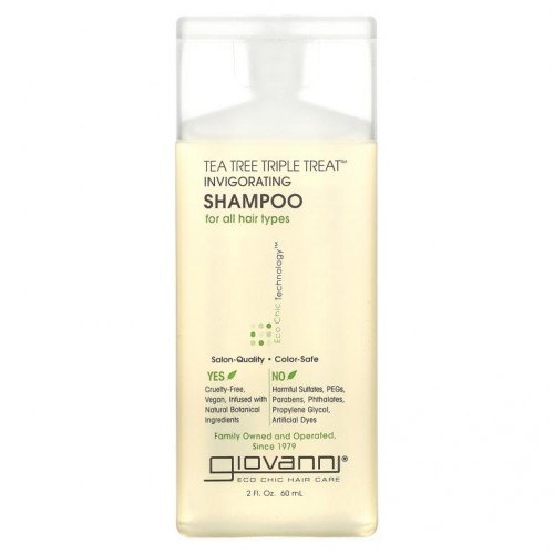 Giovanni, Tea Tree Triple Treat 인비고레이팅 샴푸, 모든 모발용, 60ml(2fl oz)