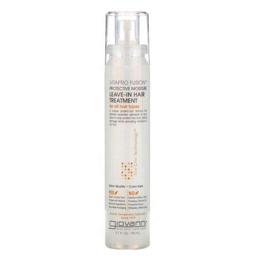 Giovanni, Vitapro Fusion, 프로텍티브 모이스처, 리브-인 트리트먼트, 모든 모발용, 150ml(5.1fl oz)