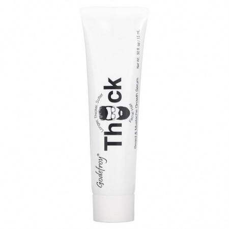 Godefroy, Thick, 수염 & 콧수염 성장 세럼, 15ml(0.5fl oz)