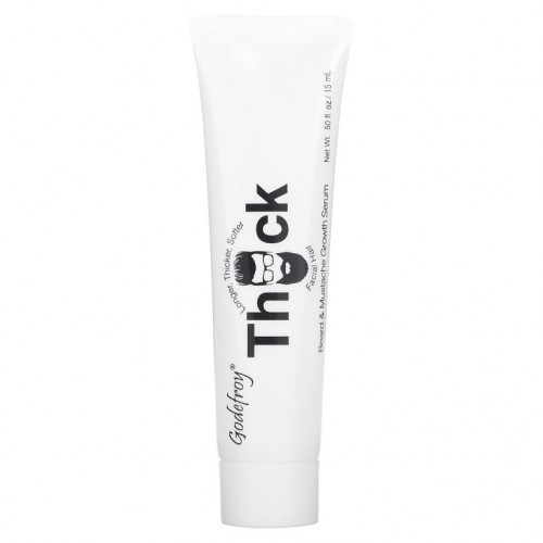 Godefroy, Thick, 수염 & 콧수염 성장 세럼, 15ml(0.5fl oz)