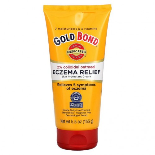 Gold Bond, Medicated, 습진 완화 피부 보호 크림, 콜로이드 오트밀 2%, 155g(5.5oz)