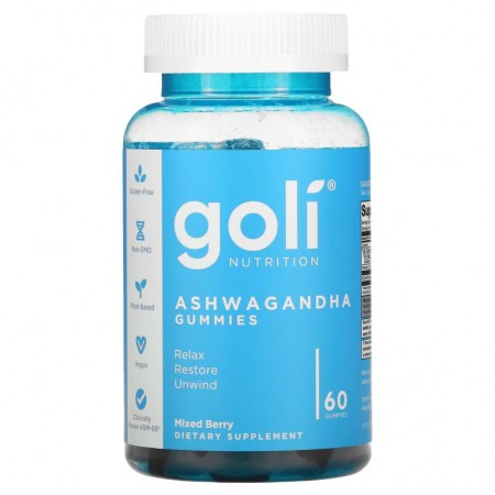 Goli Nutrition, 아슈와간다 구미젤리, 혼합 베리, 구미젤리 60개