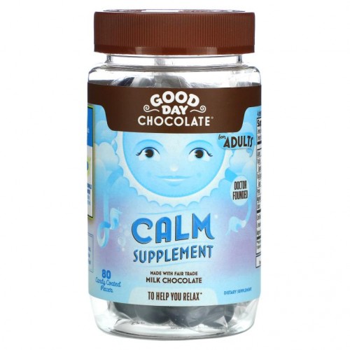 Good Day Chocolate, 진정 보충제, 성인용, 설탕 코팅 80개