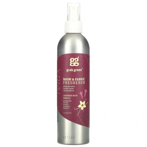 Grab Green, 실내 & 섬유 청정제, 라벤더 및 바닐라 향, 207ml(7oz)