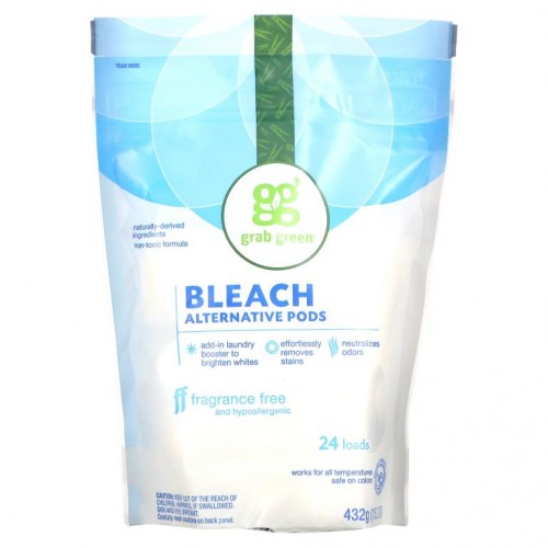 Grab Green, 표백제 대체 포드, 향료 무함유, 24개입, 432g(15.2oz)