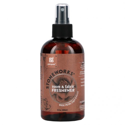 Grab Green, Stoneworks, Room & Fabric Freshener, Rose Petal, 8 oz (236 ml)