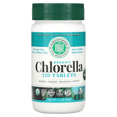 Green Foods, 유기농 클로렐라, 500mg, 120정