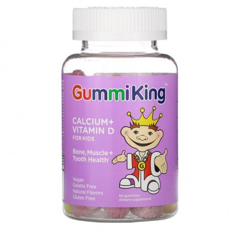 GummiKing, 어린이용 칼슘+비타민D, 구미젤리 60개
