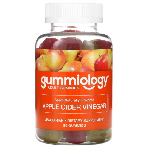 Gummiology, 성인용 애플 사이다 식초 구미젤리, 천연 사과 맛, 베지 구미젤리 90개
