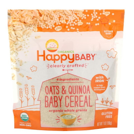 Happy Family Organics,  Clearly Crafted, 오트 & 퀴노아 베이비 시리얼, 198g(7oz)