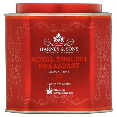 Harney & Sons, 로열 잉글리시 브렉퍼스트, 홍차, 30 주머니, 각 2.67 oz (75 g)
