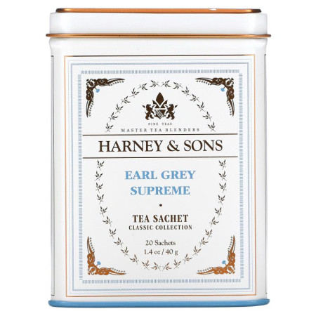 Harney & Sons, 얼그레이 슈프레임 (Earl Grey Supreme), 20 봉지, 1.4 온스 (40 그램)
