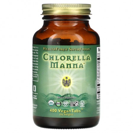 HealthForce Superfoods, Chlorella Manna, VeganTabs 400정