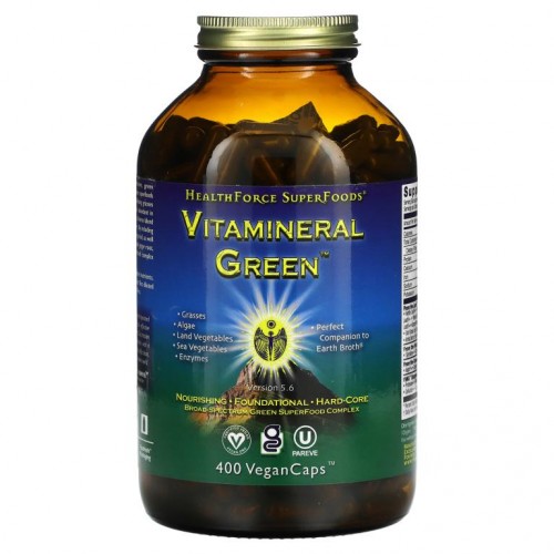 HealthForce Superfoods, Vitamineral Green, 버전 5.5, VeganCap 400정