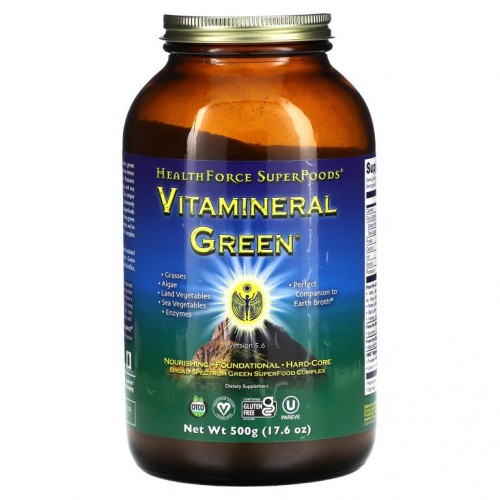 HealthForce Superfoods, Vitamineral Green, Version 5.5, 17.64 oz (500 g)