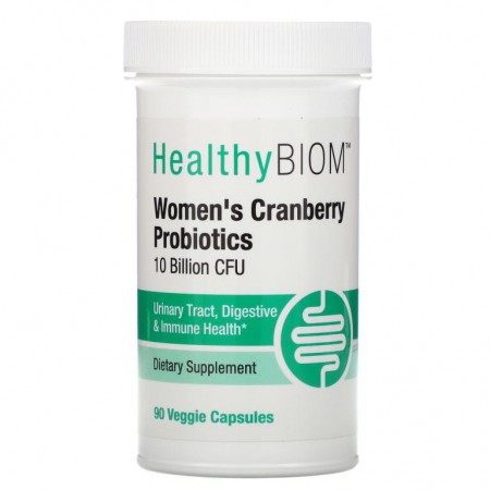 HealthyBiom, 우먼즈 크랜베리 프로바이오틱, 100억 CFU, 베지 캡슐 90정