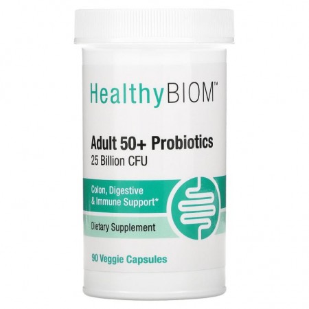 HealthyBiom, 50세 이상용 프로바이오틱스, 250억 CFU, 베지 캡슐 90정