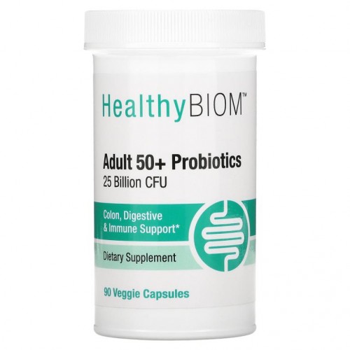 HealthyBiom, 50세 이상용 프로바이오틱스, 250억 CFU, 베지 캡슐 90정