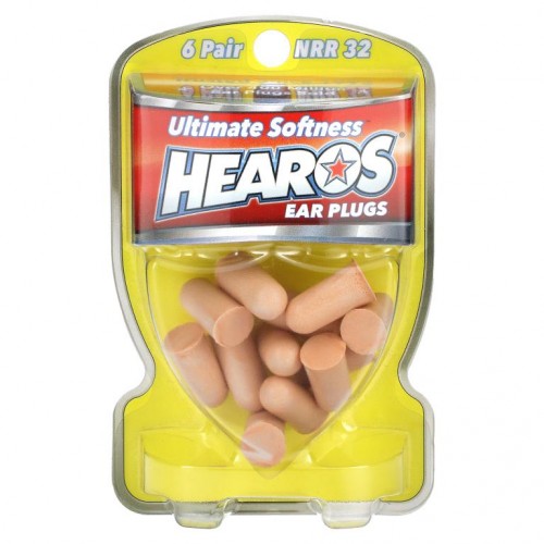 Hearos, 이어 플러그, 최강의 푹신함, 고성능, NRR 32, 6쌍