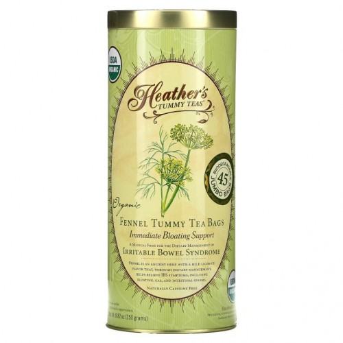 Heather's Tummy Care, 터미티, 유기농 회향 티백, 카페인 없음, 티백 45개, 8.82 oz (250 g)