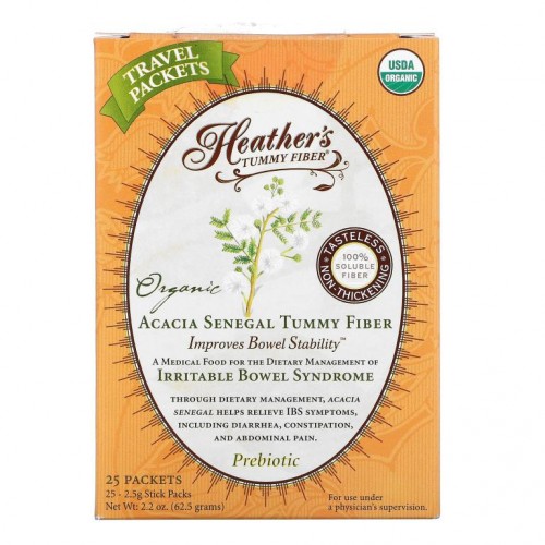 Heather's Tummy Care, 유기농 아카시아 세네갈 Tummy Fiber, 스틱 25팩, 개당 2.5g
