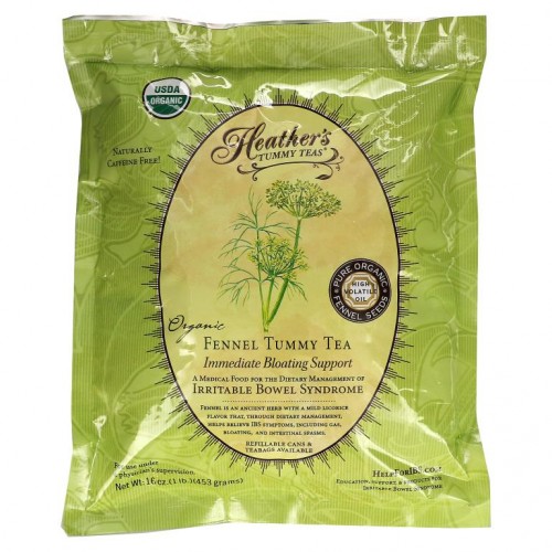 Heather's Tummy Care, Tummy Teas, 유기농 회향 차, 카페인 무함유, 453g(16oz)