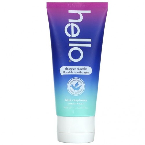 Hello, 어린이용, 불소 치약, 드래곤 데즐, 블루 라즈베리, 119g(4.2oz)