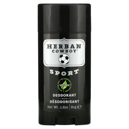 Herban Cowboy, 스포츠, 최대 보호 데오드란트, 2.8 oz (80 g)