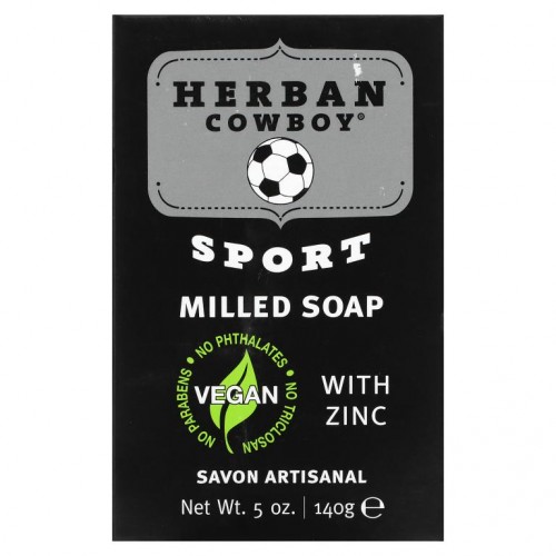 Herban Cowboy, Sport, Milled Soap, 5 oz (140 g)