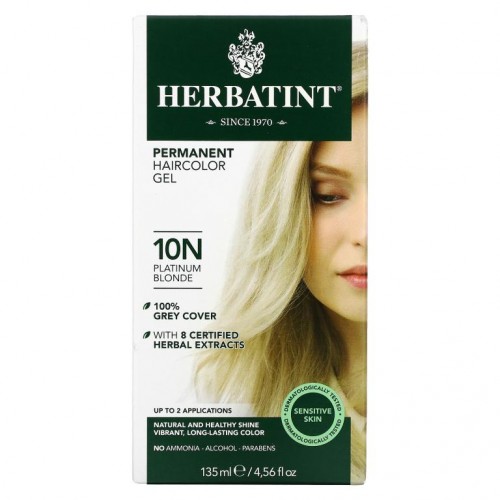 Herbatint, Permanent Haircolor Gel, 10N 플래티넘 블론드, 4.56 액량 온스 (135 ml)
