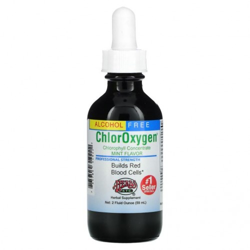 Herbs Etc., ChlorOxygen, 엽록소 농축물, 알코올 불포함, 민트 맛, 2 fl oz (59 ml)