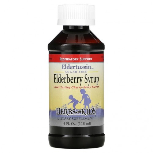 Herbs for Kids, 무설탕 엘더베리 시럽, 체리-베리 맛, 4 fl oz (120 ml)