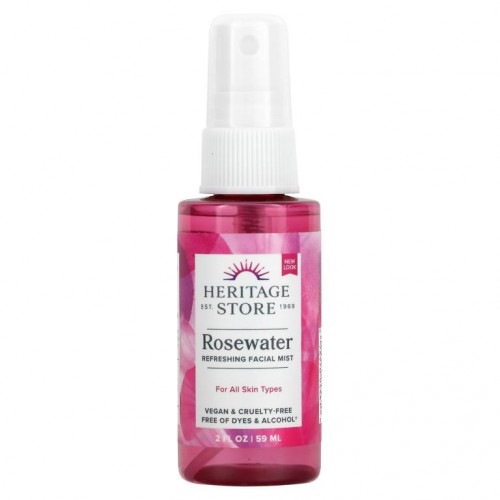 Heritage Store, 로즈워터, 분무 미스트 스프레이, 장미 잎, 59ml(2fl oz)