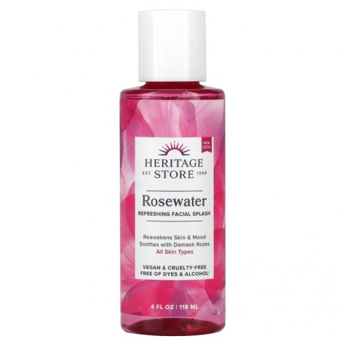 Heritage Store, 로즈워터, 리프레싱 페이셜 스플래시, 118ml(4fl oz )