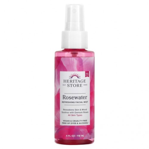 Heritage Store, 로즈워터, 리프레싱 페이셜 미스트, 118ml(4fl oz)