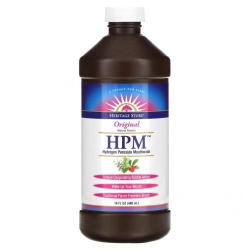 Heritage Store, HPM, 하이드로젠퍼옥사이드 구강 청결제, 오리지널, 480ml(16fl oz)