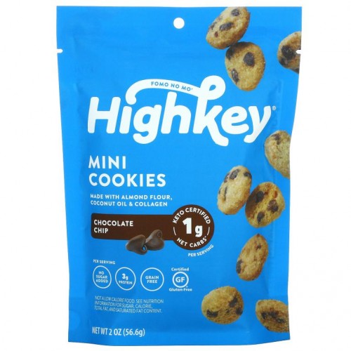 HighKey, Mini Cookies, Chocolate Chip, 2 oz (56.6 g)