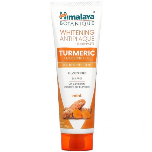 Himalaya, Whitening Antiplaque Toothpaste, Turmeric + Coconut Oil, Mint , 4.0 oz ( 113 g)