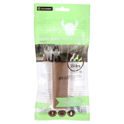 Himalayan Pet Supply, Yaky, 히말라야 치즈 츄, 하드, 35lbs 이하 반려견용, 미디움, 65g(2.3oz)