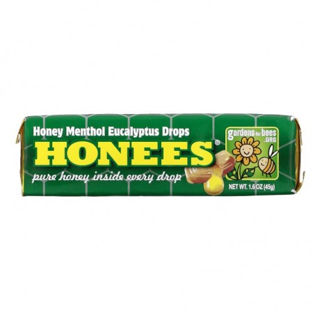 Honees, 허니 멘톨 유칼립투스 드롭스, 9개, 45g(1.6oz)